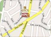 Hoteles en Quito, Hotel Akros mapa